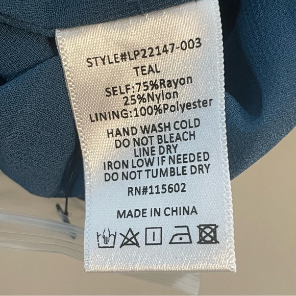 LUSH Teal Sleeveless Jumpsuit Size XS - Picture 4 of 5